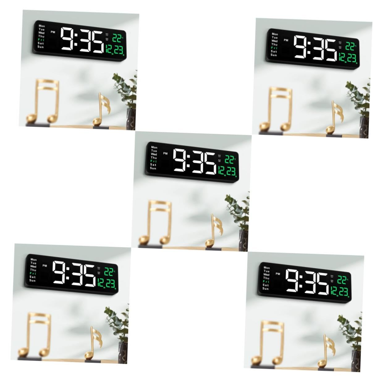 Horloge murale LED blanche grand écran à affichage numérique net
