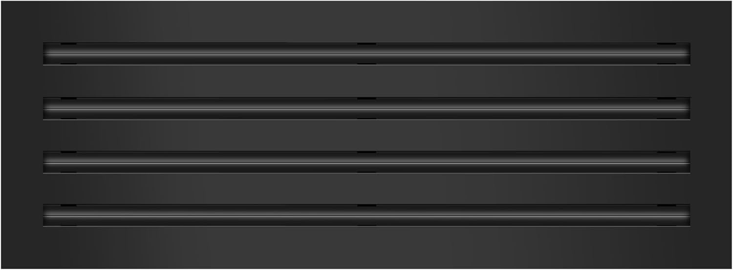 22x8 Modern AC Vent Cover - Decorative Black Air Vent - Standard Linear Slot Diffuser - Register Grille for Ceiling, Walls & Floors - Texas Buildmart