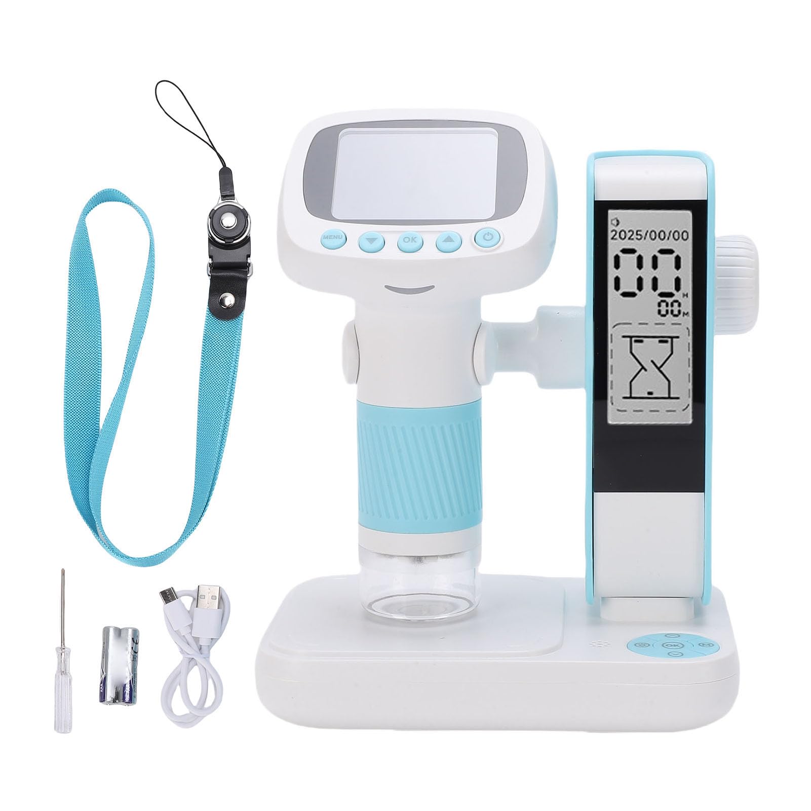 Alomejor Microscopio Infantil con Cámara, Pantalla de 2 Pulgadas y
