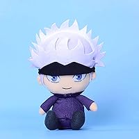 Vista 6 de AMNPOLEN Figura de peluche con parche que se puede abrir, muñeco de peluche de anime Gojo Satoru, llavero de juguete, paquete de bolsas colgantes