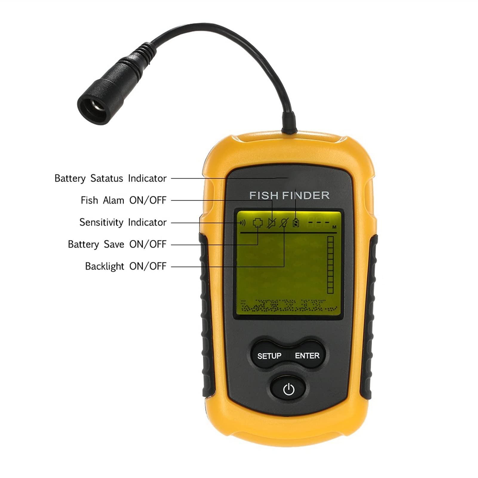 Camera Sous Marine, Détecteur de poisson LCD Écran couleur Portable Portable 100 m de profondeur de profondeur Sonar Echo Sounders Fishfinder Détecteur de Poisson Sous-marin étanche(Light Grey)
