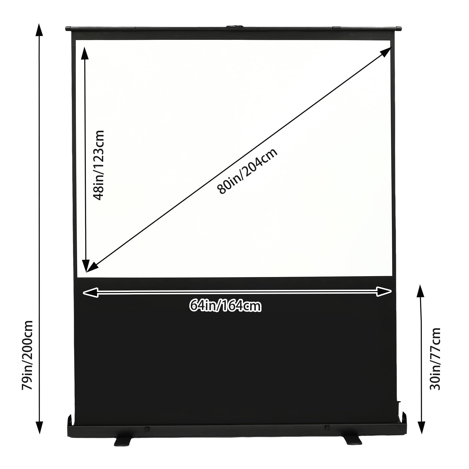 Hochziehbare Leinwand Bodenstehend, Beamer Leinwand 80" 4:3, Projektor Leinwand, Projection Screen für Heimkino Schulen, Projektionsleinwand, Built to Last
