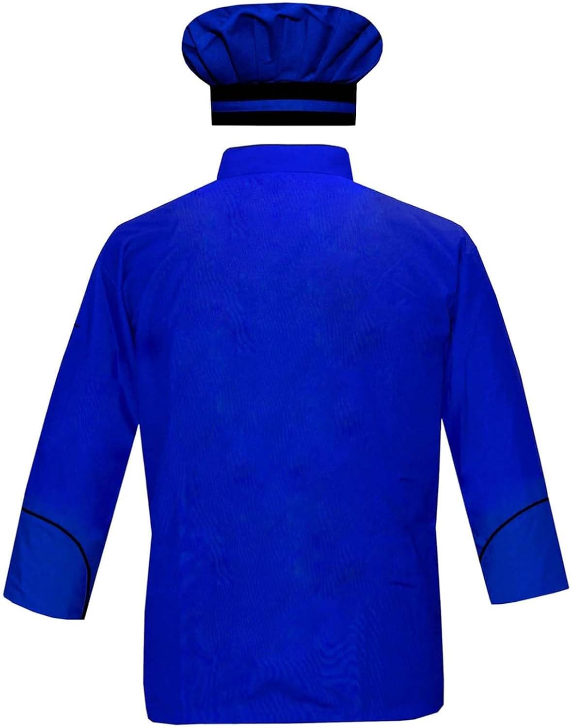 Men's Chef Jacket Full Sleeve Multi Color Chef Coat in Black Piping With Free Chef Cap