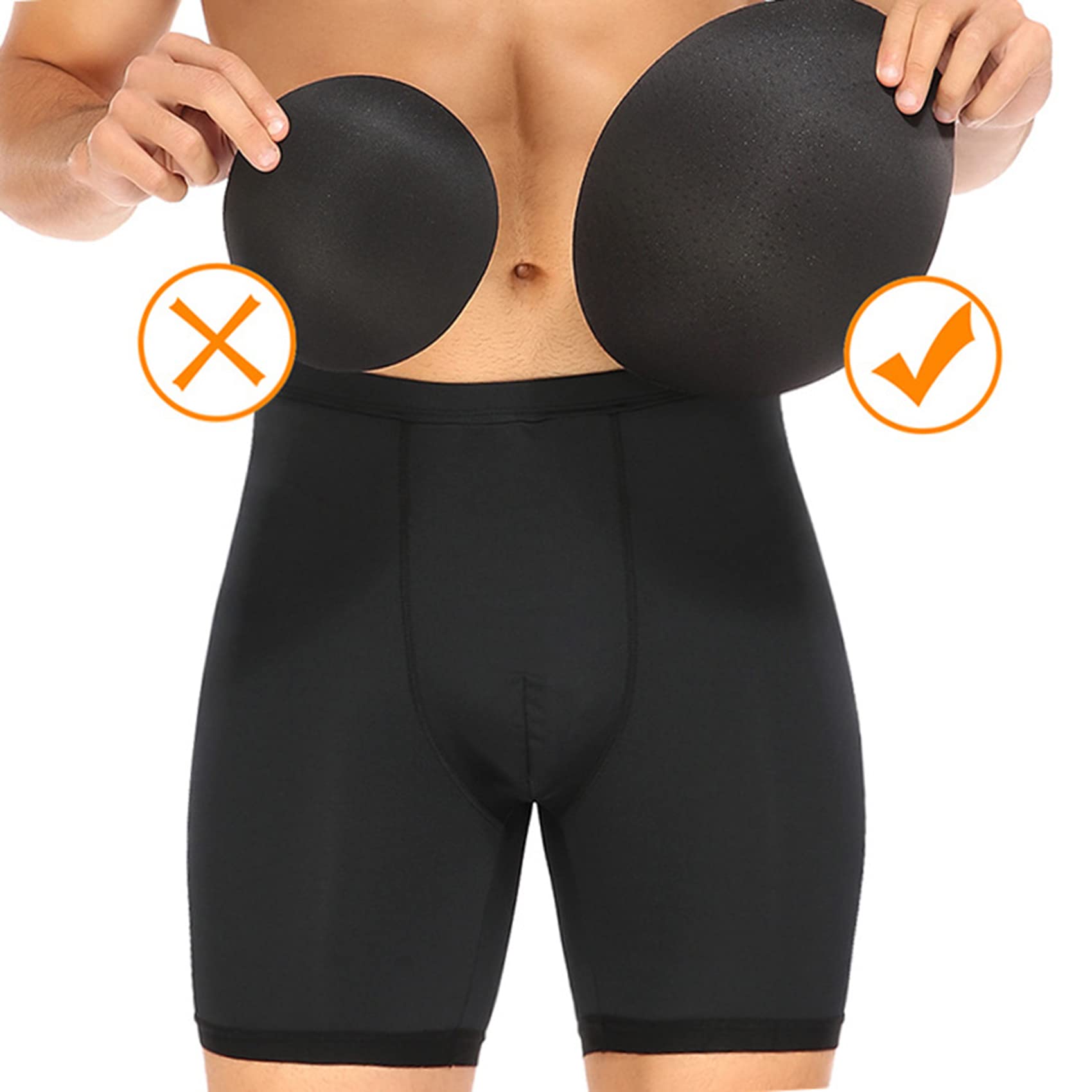 NLAVW Shorts Shorts de Shorts del Cuerpo de los Hombres 4xl-6XL, Shorts Shorts Shorts Breast Shorts Butt Booster Ropa Interior Hip-up Shaper Shaper Shaper Boxer,Negro,3XL