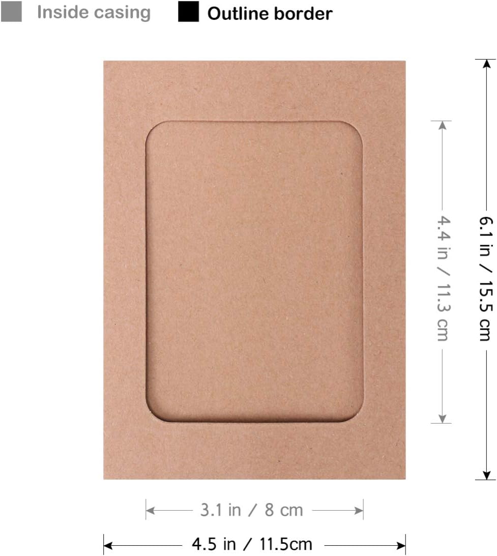 VORCOOL Kraft Paper Photo Frames 4x6in 30pcs Picture Frames Multi Wall Hanging Paper Photo Frames with 30 Clips 3 Ropes for DIY Display Party Decor