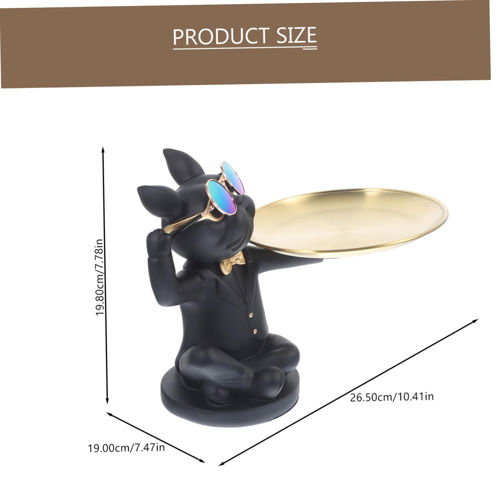 BESPORTBLE Vassoio Portaoggetti Per Chiavi Vassoio Da Scrivania Per Servire Cibo Organizer Decorativo Per Alimenti Realizzato in Acciaio Inossidabile e Resina e Resistente