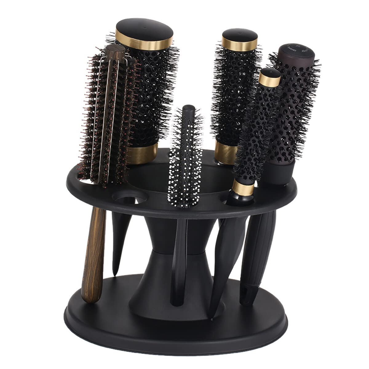 SunshineFaceHair Brush Holder Organizer, Round Hairbrush Holder Hair Brush Organizer Roll Comb Holder Display Rack Hair Styling Brush Stand Shelf Accessories for Salon Home
