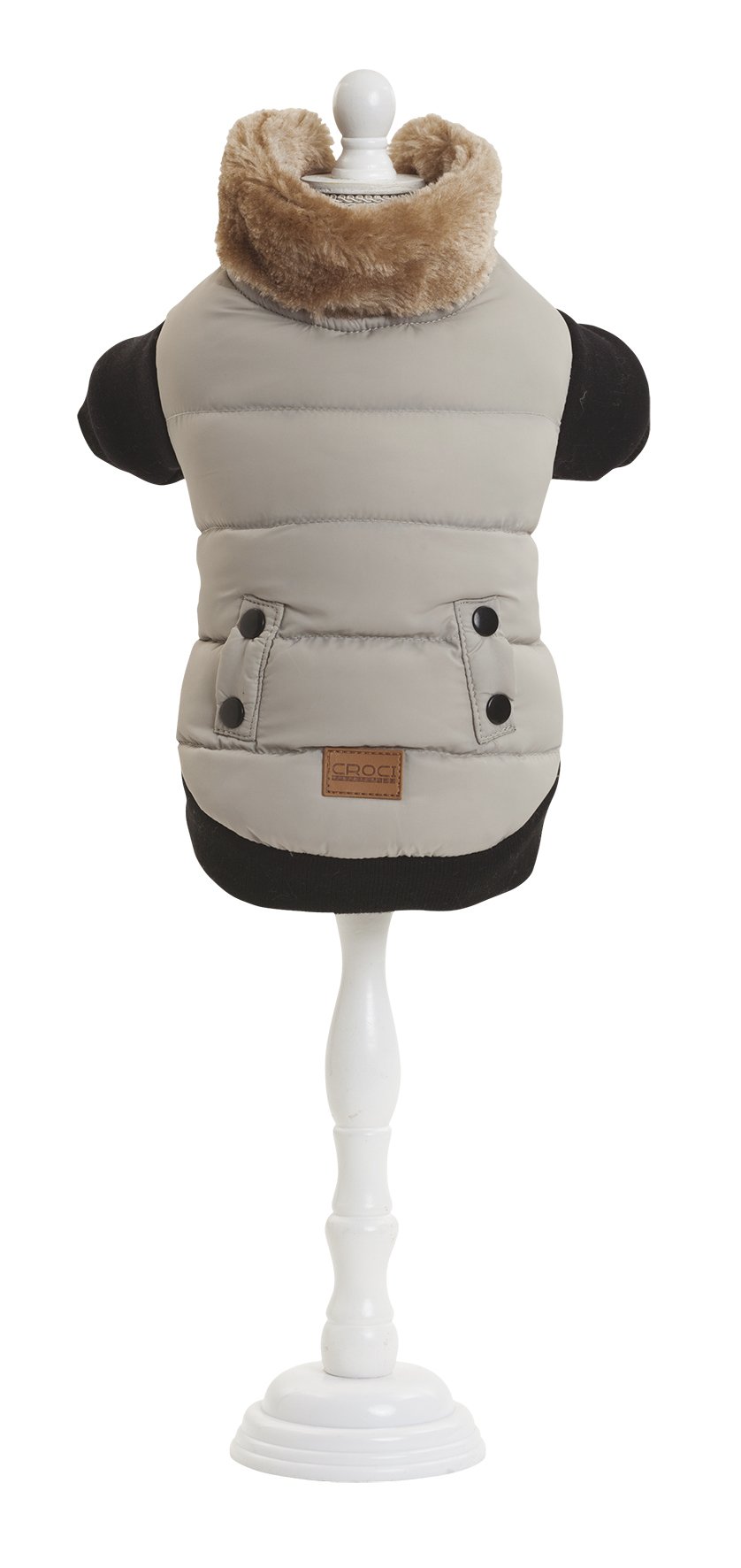 CROCI Padded Jacket for Dogs, Grey, 45 cm