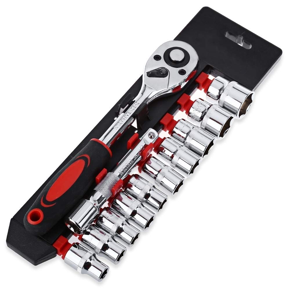 Xariya 12 in 1 Heavy Duty Chrome Vanadium Steel Hex Socket and 2 way Quick Release Ratchet spanner tool Kit Set (B092W22YZP) Amazon Price History, Amazon Price Tracker