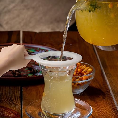 Vista 7 de Filtro de alimentos de malla 200, colador reutilizable de malla fina, colador de plástico de malla de nailon con asa, ideal para filtrar café, jugo