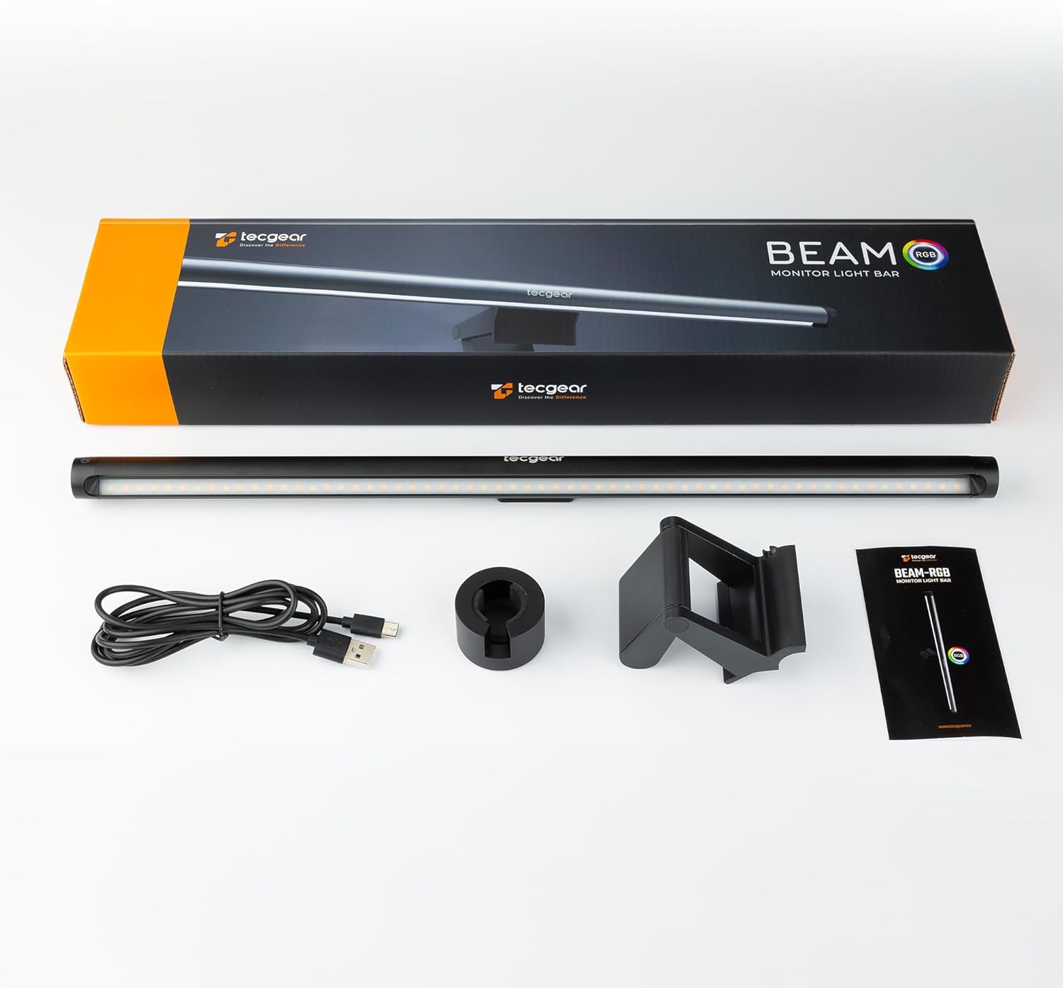 Beam Monitor Light Bar, LED Light bar for Eye Caring, e-Reading, LED Desk Lamp with Auto-Dimming, Touch Control, No Screen Glare, Space Saving, Home Office Task Lamps Black (RGB Backlight)