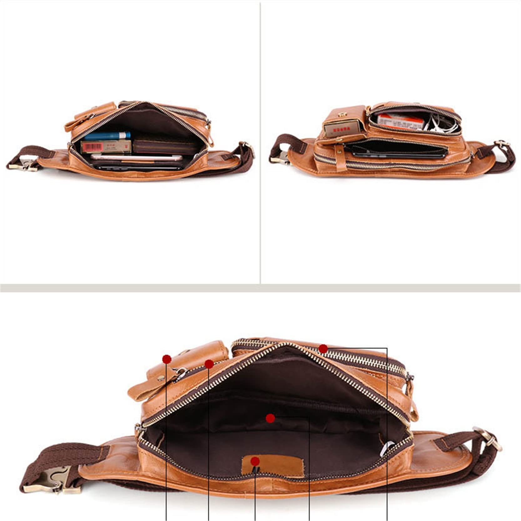 Marsupi Running Unisex, Borsa in vita in vera pelle da uomo Fanny Pack Festival da viaggio Festival in esecuzione escursionismo Ciclismo arrampicata Sport Outdoor Sport Bum Bag Sacchetto del telefono