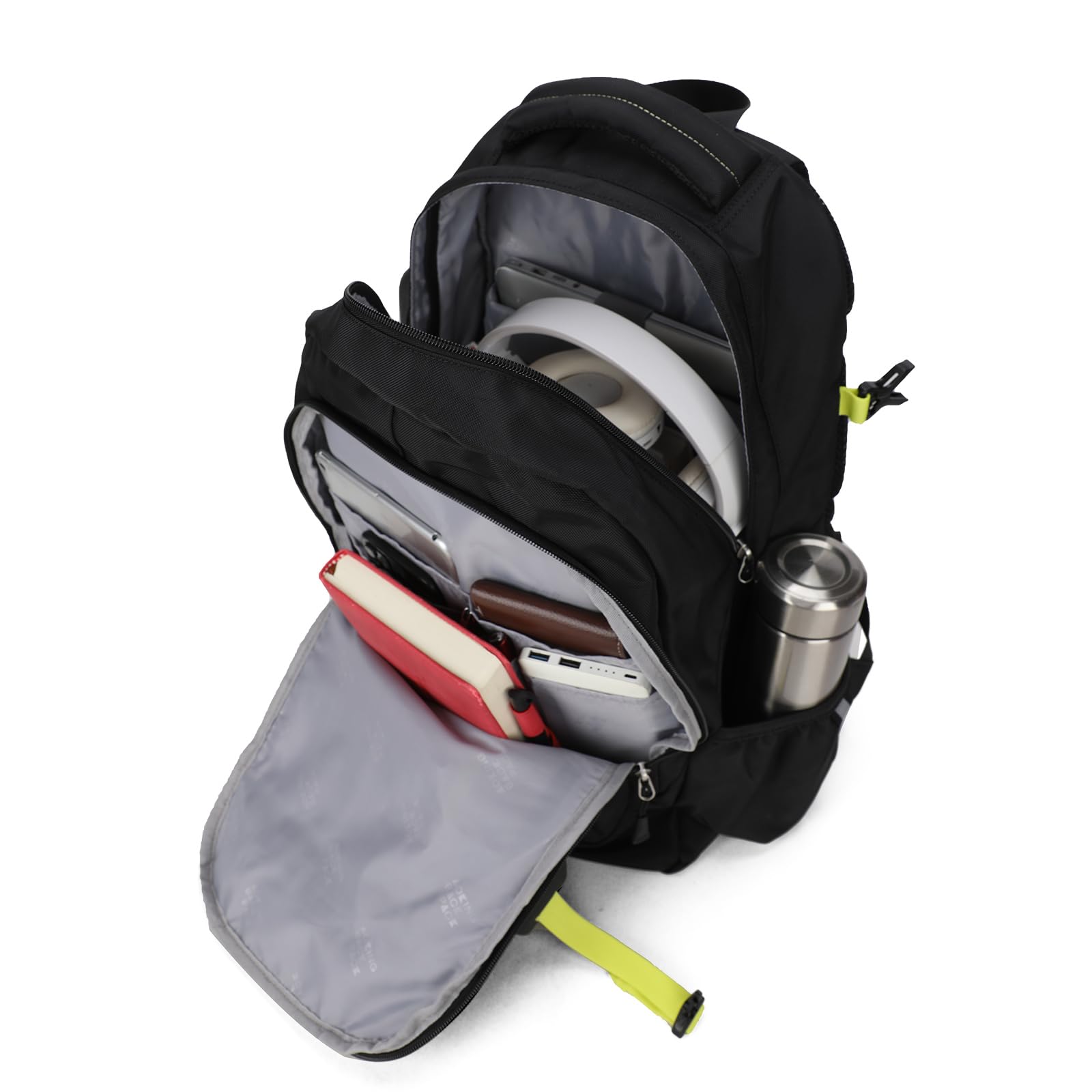 Aoking,série SN57605,sac à dos d'école,sac à dos de ville et d'affaires,30L,pour ordinateurs portables jusqu'à 17",étanche,Option(SN57605-7B):Système élastique et ressort