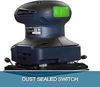 Vista 8 de ZEITE Lijadora de hojas de 2.4 amperios de 1/4 con 12 papeles de lija, lijadora eléctrica de palma para carpintería, cable de 10 pies, 14000 OPM