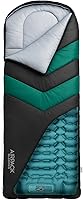 Vista 1 de Saco de dormir con almohadilla integrada (AirPack Sleeper) – Colchoneta inflable todo en uno y manta con cremallera para acampar con bomba de pie