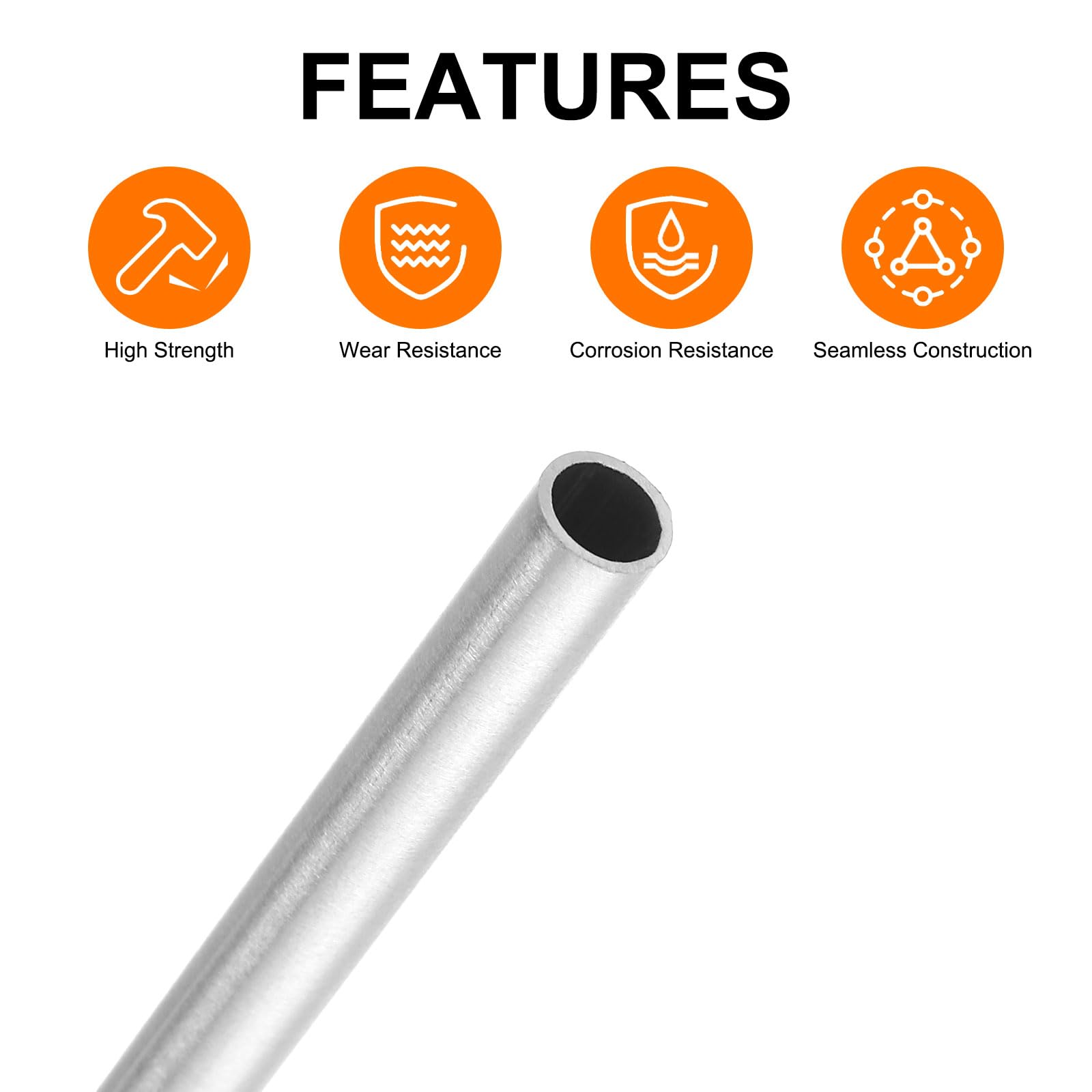 Lot De 5 Tubes En Acier Inoxydable 304 - OD 8mm, épaisseur 1mm, Longueur 300mm - Pour Industrie, Bricolage, Décoration