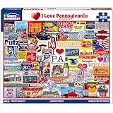 White Mountain 1000 Piece Jigsaw Puzzle Keystone State Icons Puzzles with Large Pieces for Adults and Family 24'x30' - I Love Pennsylvania
