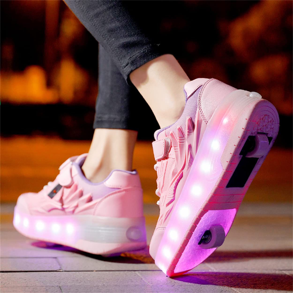 Zapatos con Ruedas Zapatillas con Dos Ruedas para niños y niña Led Luces Zapatillas con Ruedas Se Puede Bambas con Ruedas Regalo Creativo de Navidad y cumpleaños en el día de los Reyes