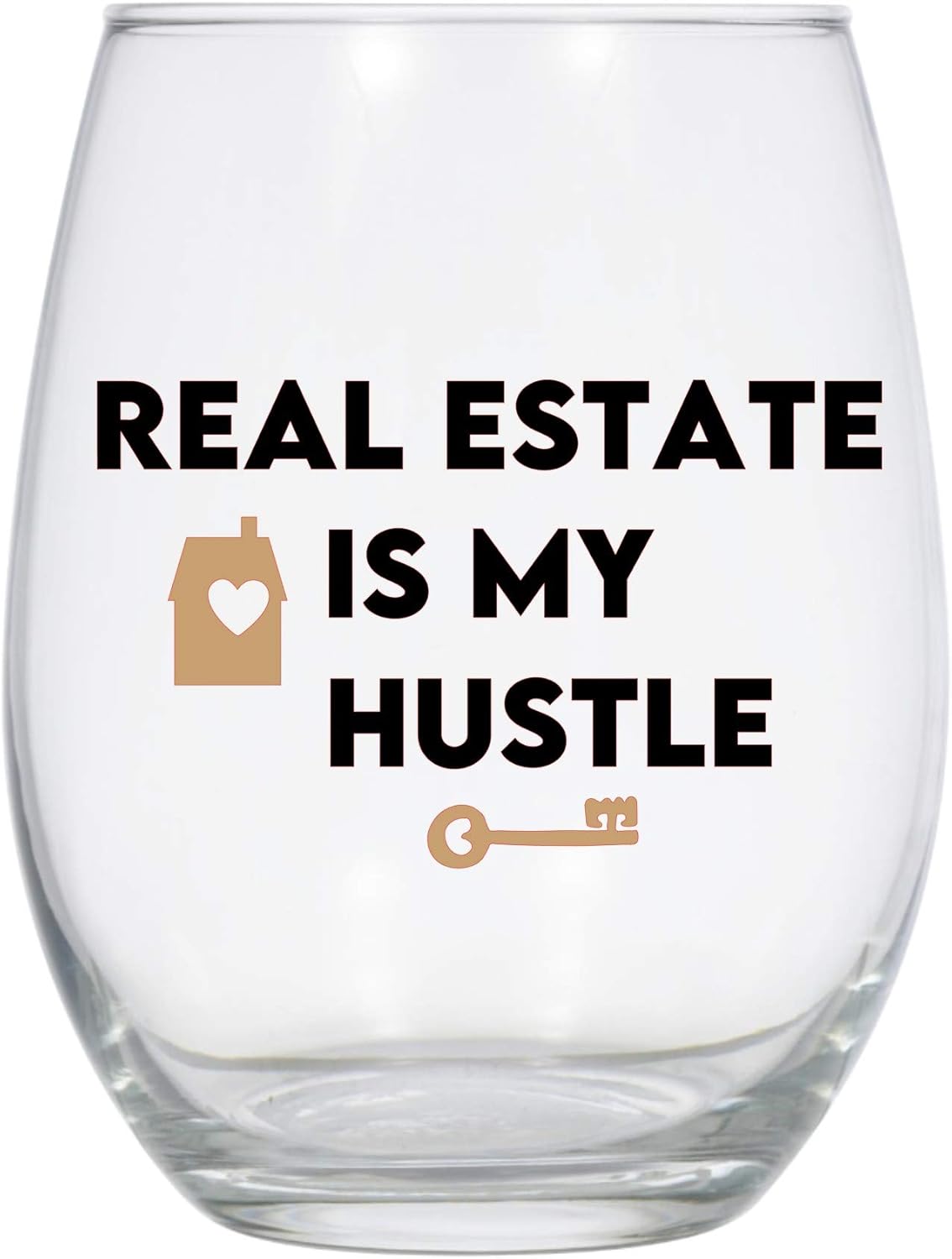 Real Estate is My Hustle Wine Glass, 21 Oz, Real Estate Agent, Realtor, Real Estate Broker Gift