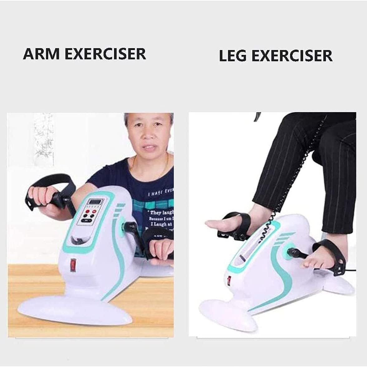 Fitness Zmotoryzowany przyrząd do ćwiczeń na pedałach Elektryczny mini rower treningowy, przenośne biuro domu Noga Ramię Stopa Rower z wyświetlaczem LCD Trenażer rowerowy Stacjonarne ćwiczenia