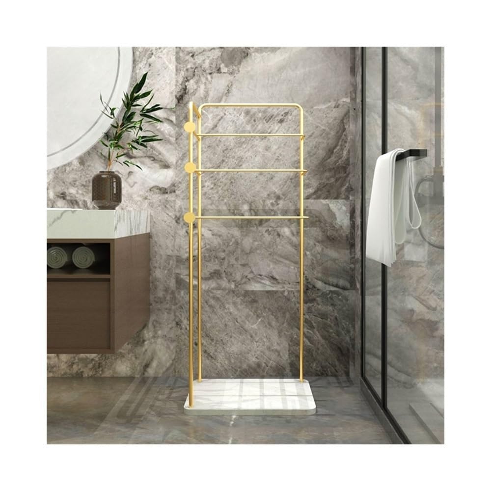 towel rail Bathroom Storage Towel Rack Floor-standing Metal Art Simple Modern Toilet Shelf(Gold)