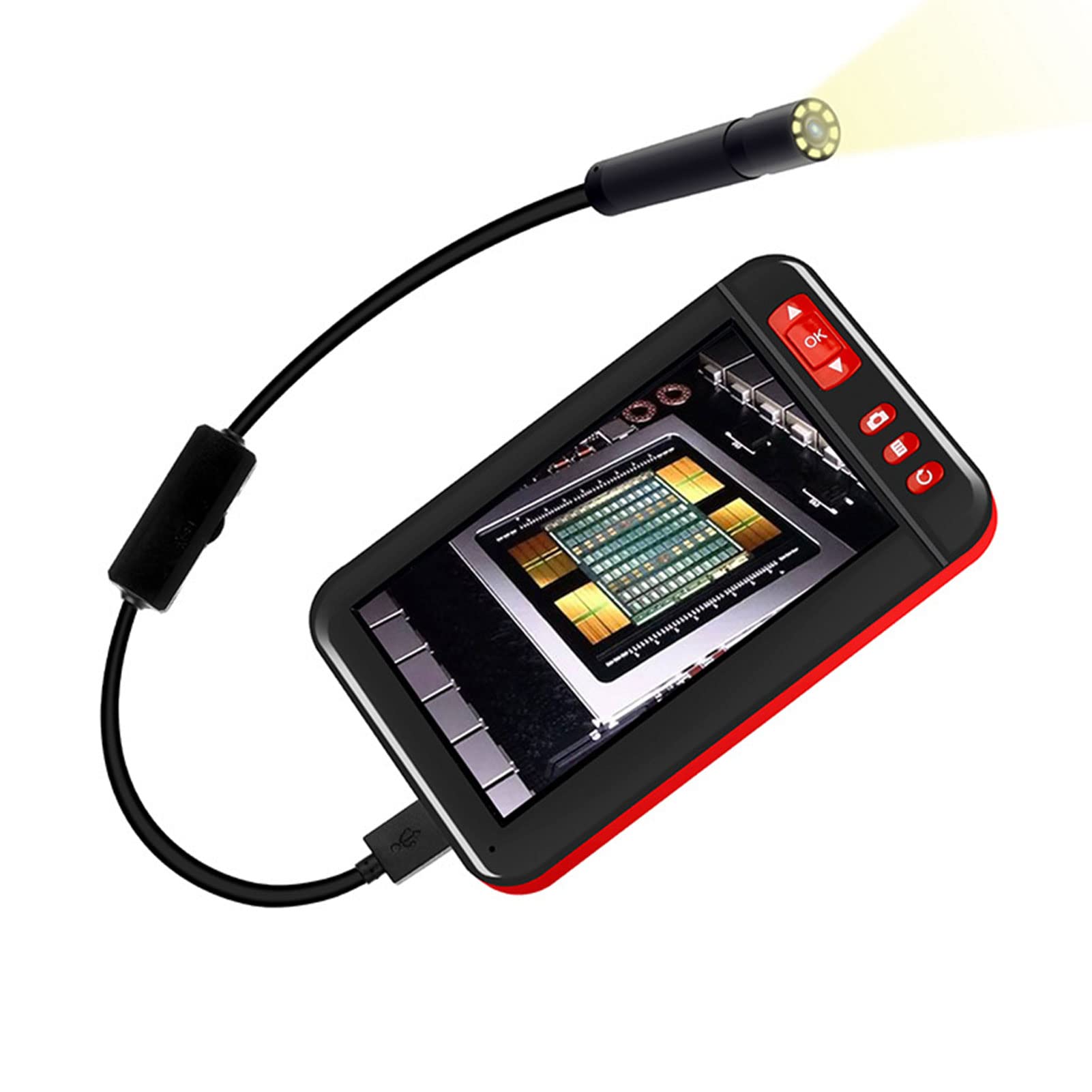 Boroskop, Kamera inspekcyjna Endo Scope 8 mm z ekranem 4,3" i 8 diodami LED, z baterią 2000 mAh(10M)