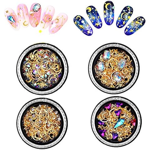 4 Boxes of Sparkling Nail Studs and Gems Cover