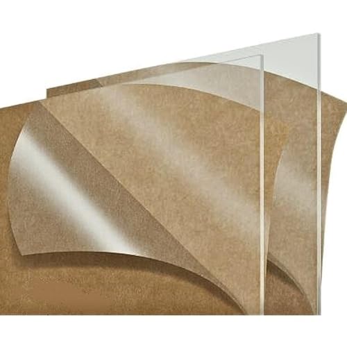 Klearstand Paquete de 2 hojas de plexiglás acrílico transparente de 8 x 10 x 0.120 pulgadas, láminas de plástico fundido para proyectos de bricolaje