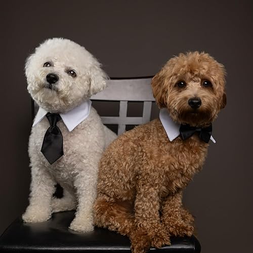 Miniatura 4 de KOOLMOX - Corbata de perro formal para perro corbata de esmoquin grande y negro para perro grande Navidad cumpleaños vacaciones boda vacaciones San