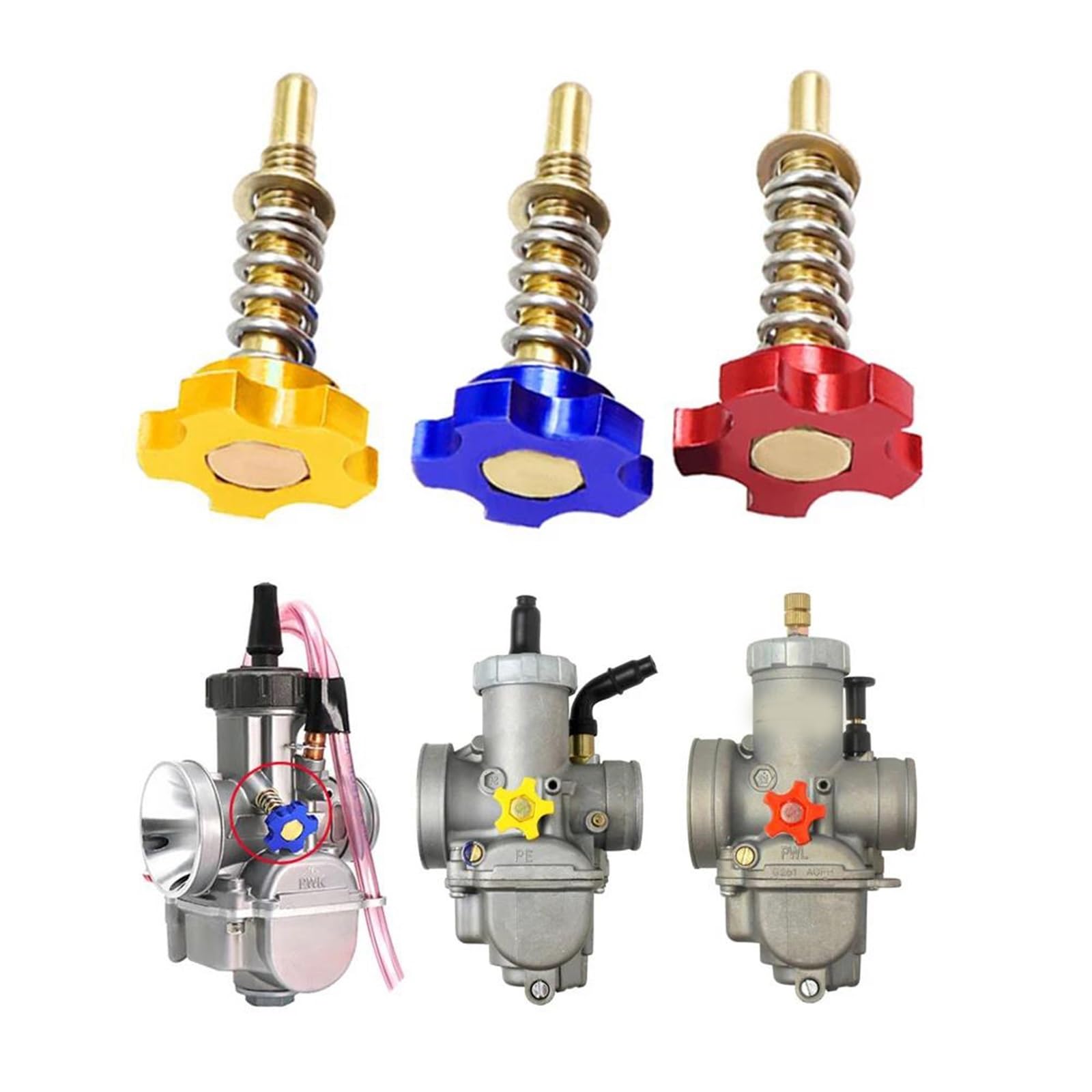 Accessoires Kit De Vis De Réglage De La Vitesse De Ralenti du Carburateur De Moto, pour P&w&k NSR PWL PE24 PE26 PE28 PE30 KR150 Carbs