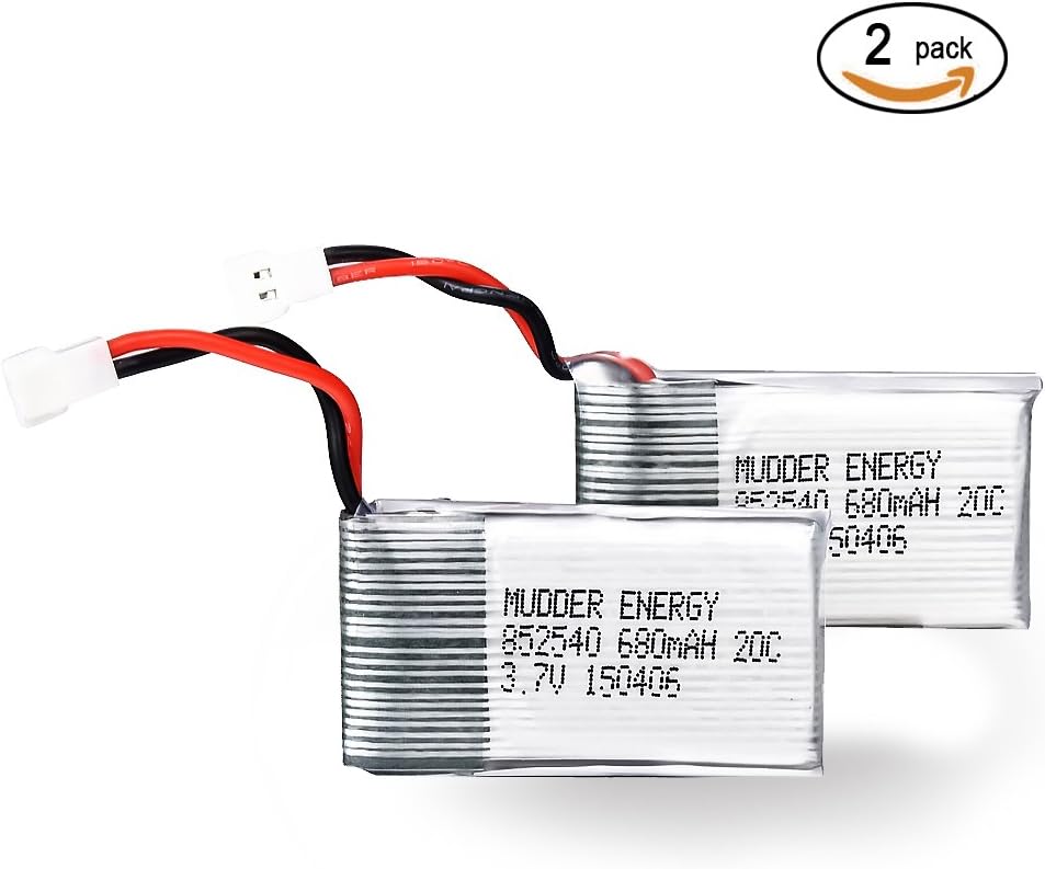 Mudder Upgraded 680mAh 3.7V Lipo Rechargeable Battery for Syma X5C X5SC X5SW Quadcopter with Integrated Protection Circuit