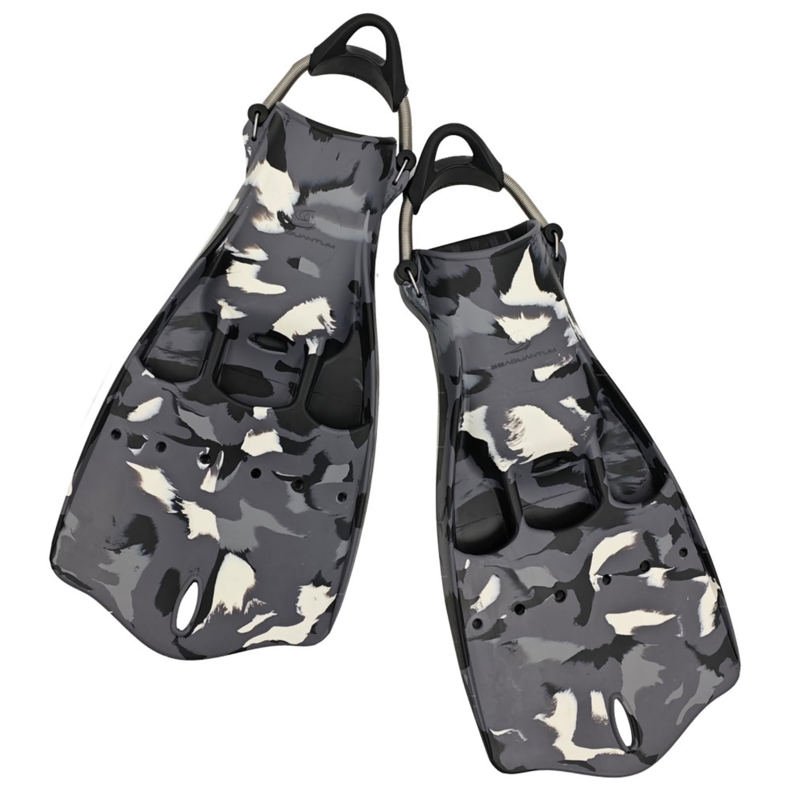 Aletas de Buceo Aletas Aletas de Natación Aletas de Snórquel Propulsión Eficiente con Diseño Ventilado y Hebilla de Resorte Ajustable Adecuadas para , Camuflaje Blanco Y Negro , M（36-41）