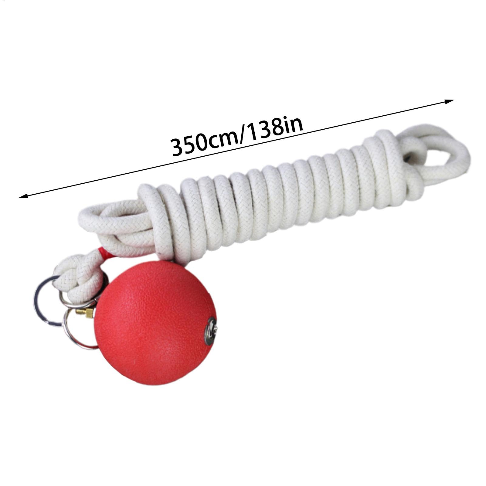 Rope Dart Hammer, Rubber Throw Practice with Rope, Versatile User Friendly Traditional Martial Arts Soft Trainer for Strength and Coordination, 137.8 Inches, Red