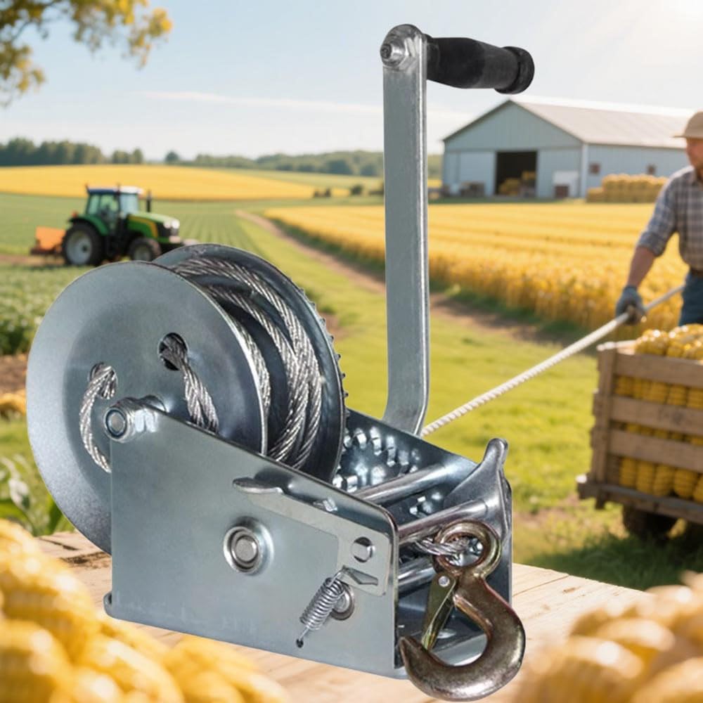 Attrezzo di sollevamento 362,9/725,7/907,2 kg, verricello manuale per la casa, verricelli per funi metalliche, sollevamento di piombo (362,9 kg)