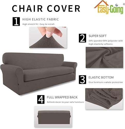 Miniatura 4 de Easy-Going - Fundas elásticas de microfibra para sofá, 2 piezas