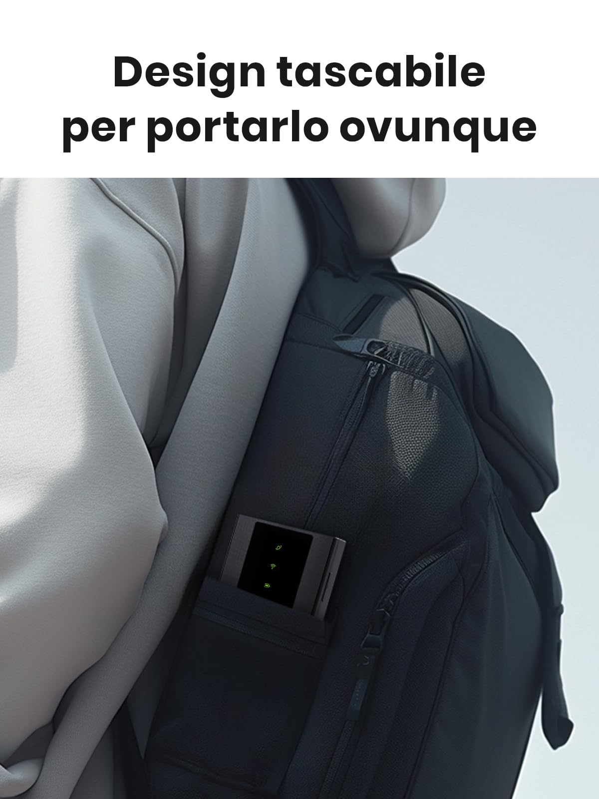 Tenda MF3 Saponetta WiFi con SIM 4G LTE Cat4, Wireless WiFi 6 AX300 Portatile, Batteria Ricaricabile, USB-C Port, WPA3, Hotspot con SIM, Senza Configurazione, Plug&Play