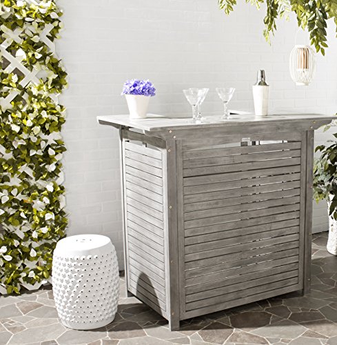 Safavieh Outdoor Living Collection Monterey Washed Bar Table, Grey #TOP10