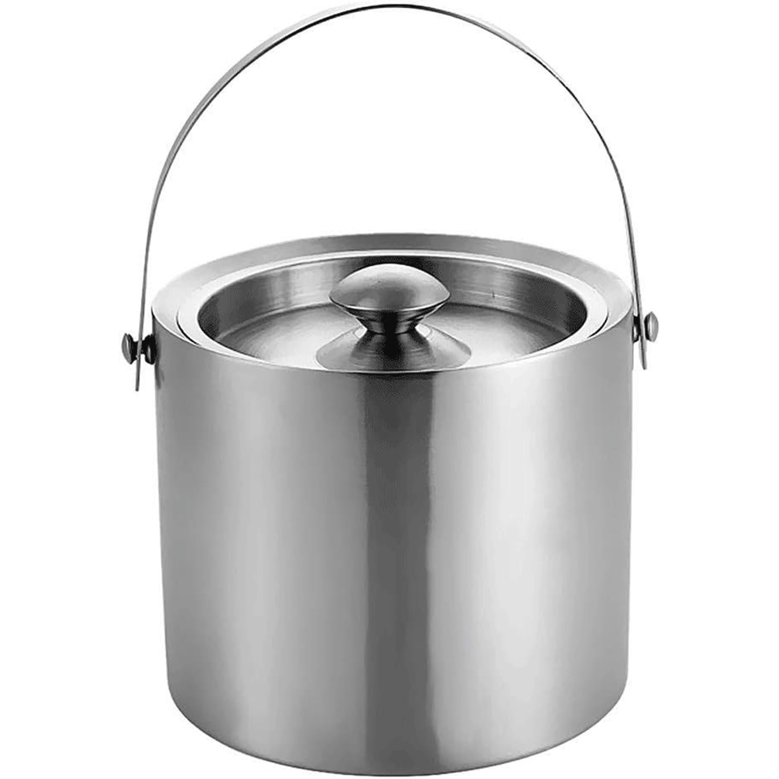 Cubitera Botella Vino Cubo de Hielo de Acero Inoxidable, Cubo de Acero con Asas de Transporte, Enfriador de Vino y Cerveza para Fiestas, Ideal para refrigeradores de Bares en casa