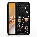 Pikkme Back Cover for iQOO Neo 10R 5G / iQOO Z9 Turbo 5G / Vivo Y200 GT 5G | Cute Fun Cartoon 3D Bear Silicone Full Body Protection Bumper Case (Black) gallery image