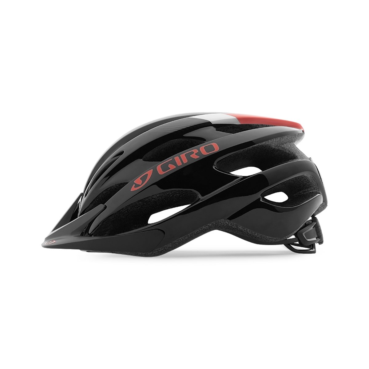 Giro Nine Bicycle Helmet Black/Bright Red/Gecko Green Plain 54-61 cm
