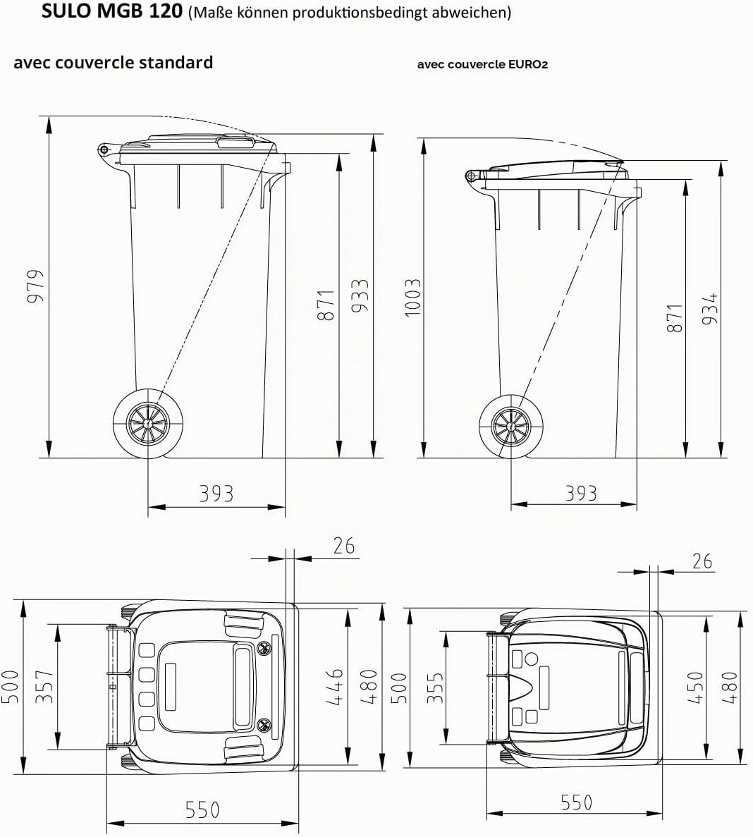 SULO MGB 120L conteneur à roulettes vert