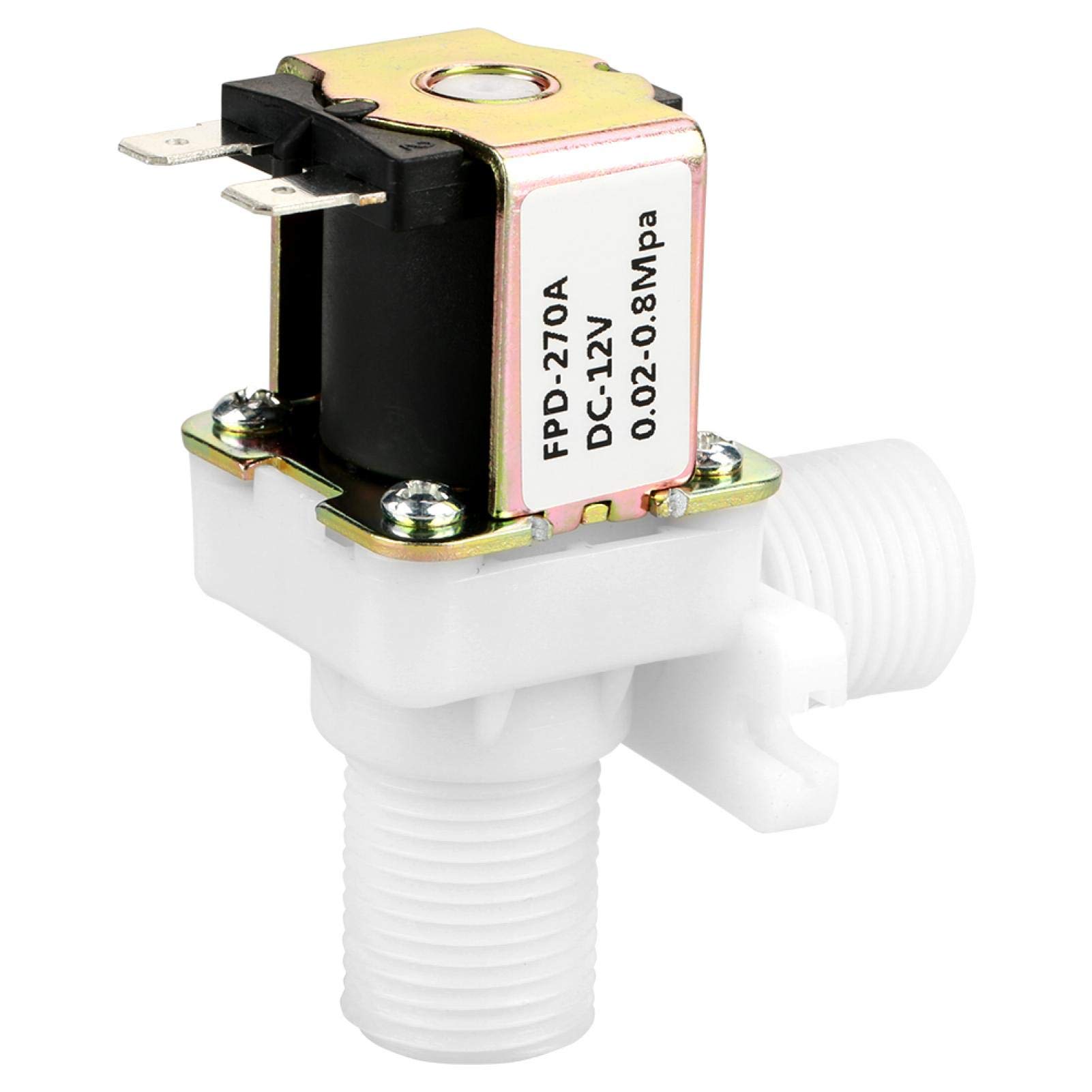 DC 12 V DN15 G1/2 magneetventiel van kunststof, magneetventiel met schakelaar voor de waterinlaat, normaal gesloten voor irrigatie van tuinsproeien, automatische reiniging enz