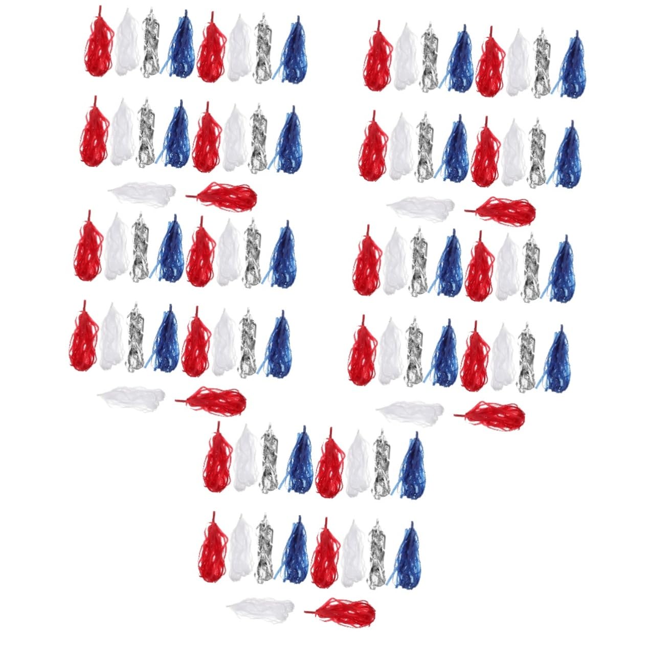 Glands en papier Alipis pour décoration de fête patriotique | Guirlande de 20 pièces
