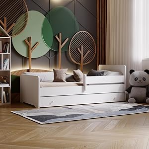 Kobi Cuna MAX | 160 x 80 | con cajón, colchón, Estructura | Cama para una niña y un niño | para habitación Infantil |