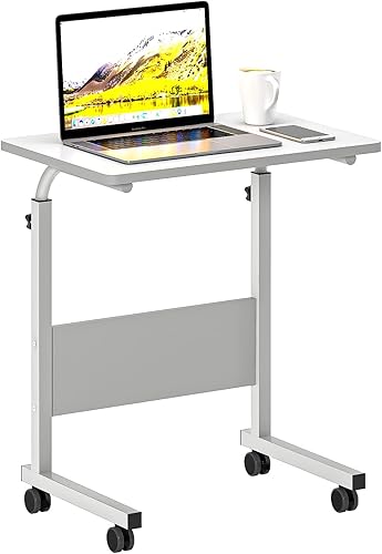 sogesfurniture Mesa auxiliar móvil de 23.6 pulgadas, ruedas para tablet, escritorio para computadora portátil, ajustable, soporte móvil para