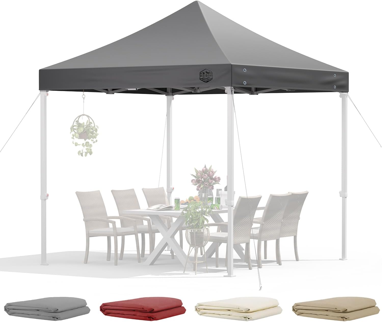 Replacement Canopy Top for Pop Up Canopy Tent,Heavy Duty 600D Oxford Fabric Outdoor Tent Cover (Gray,10x10 TOP ONLY)