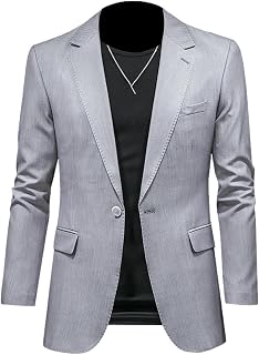 Blazer casual para hombre, estilo coreano, ajuste delgado, color sólido, cómodo para uso diario