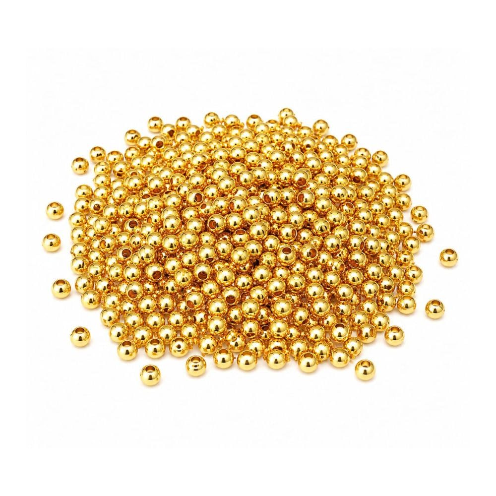 Avni Store 1000 Pcs Gold Gear Lock/Premium Crimp Beads for Jewellery Making/Invisible Necklace,Bracelet & Jewelry Repair-image-16