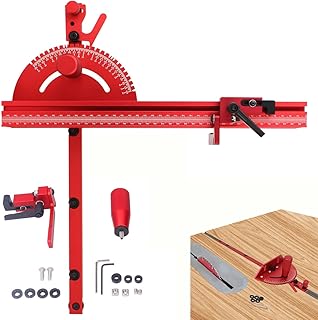 Precision Miter for Table Saw, Standard Slot 3/4x 3/8, Table Saw Miter Fence System Includes Aluminum Miter Fence, Repetitive Cut Flip Stop for Woodworking Tools