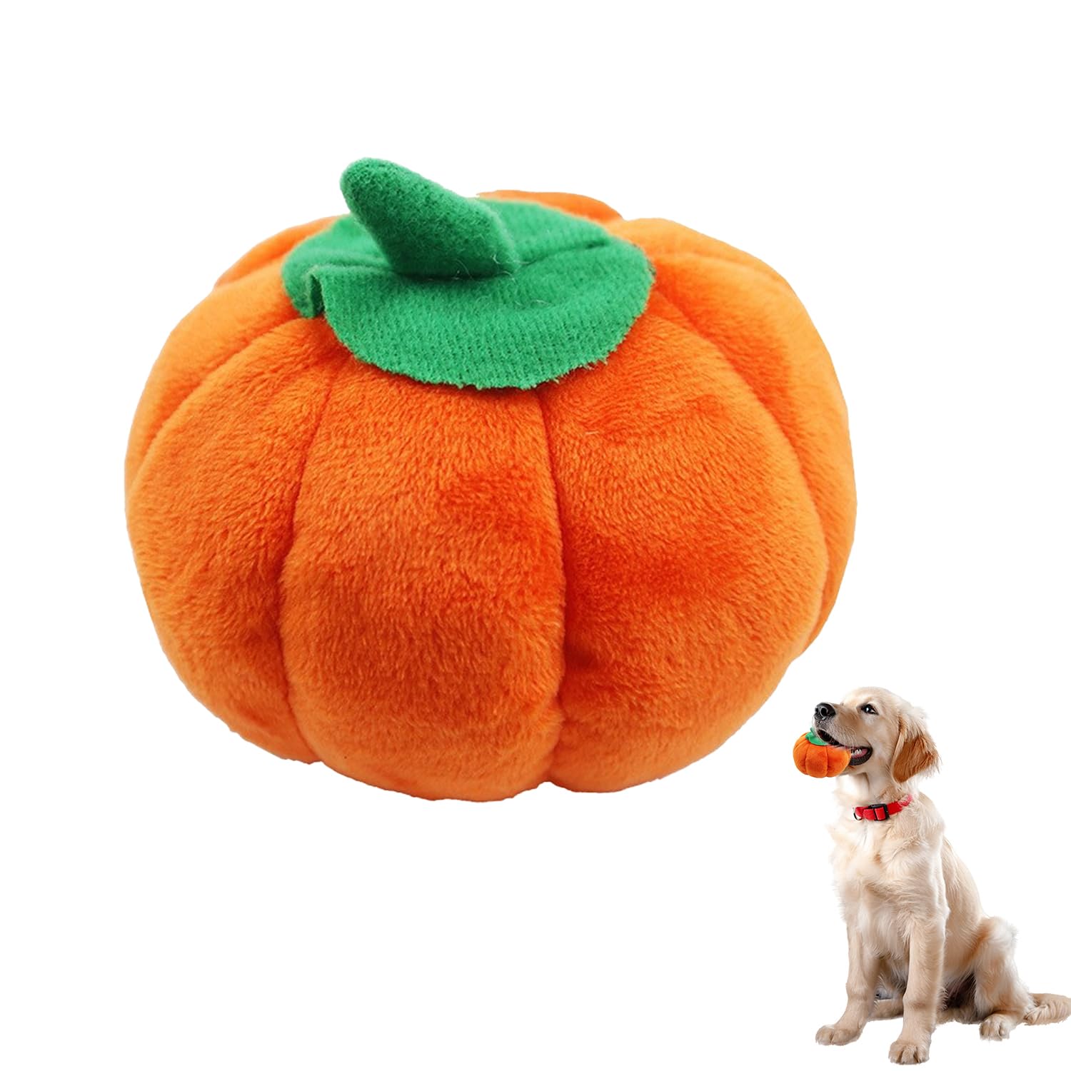 JUFYVO Pumpkin Dog Chew Toys Grinding Teeth Toy Pet Training Toy Halloween Pet Toys for Dog Cat